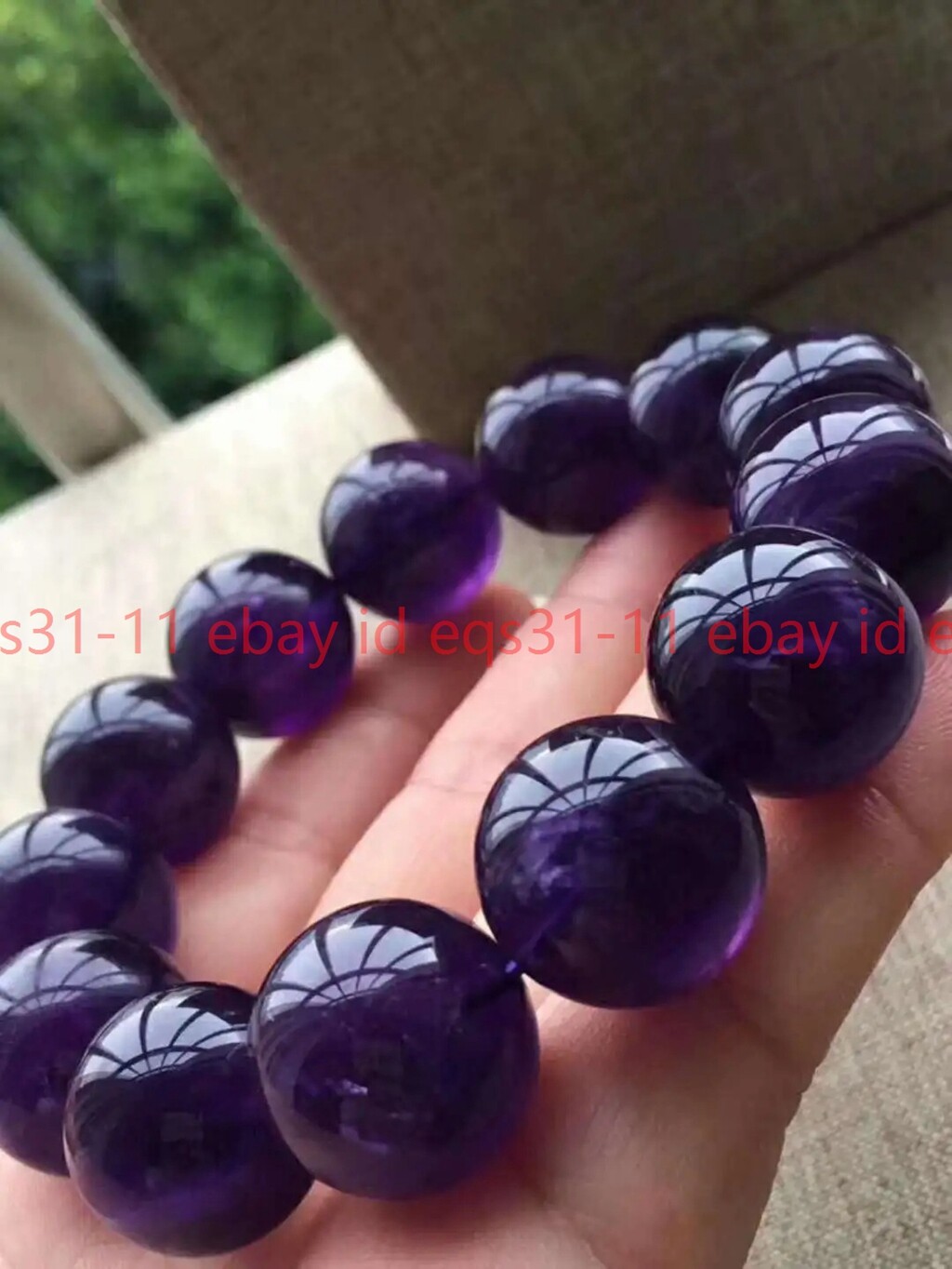 14mm Natural South Africa Purple Jade Gemstone Jade Beads Bracelet 7.5”