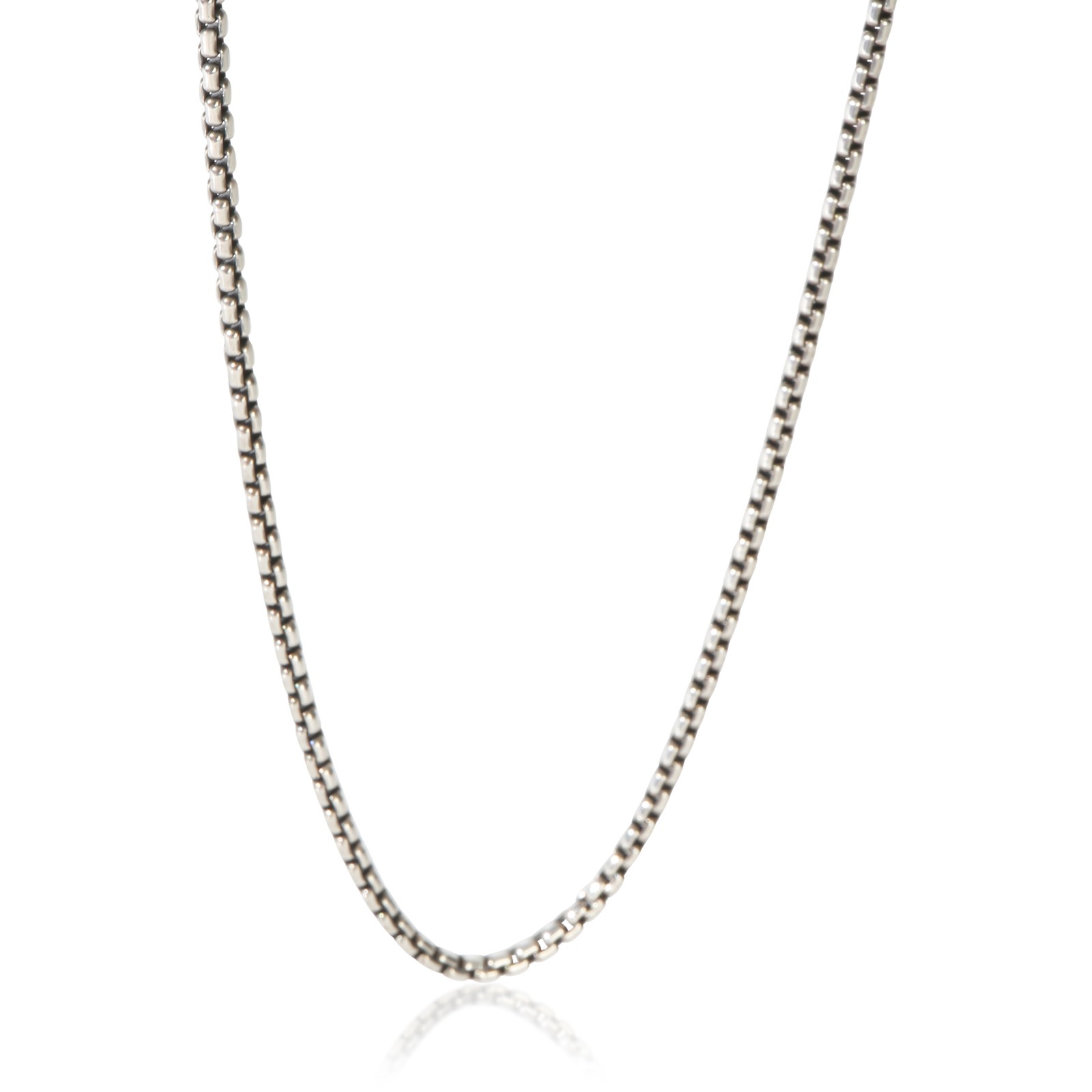David Yurman Sterling Silver Slider Box Chain Necklace