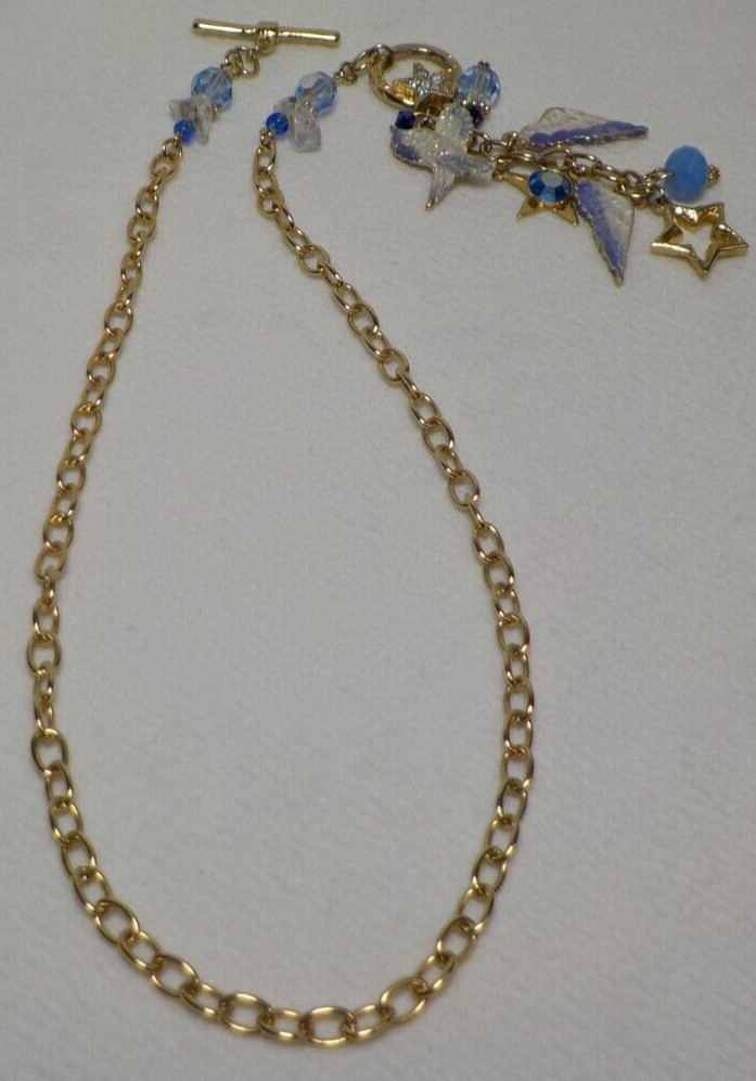 KIRKS FOLLY FOREVER ANGEL WINGS & STARS CHARM NECKLACE