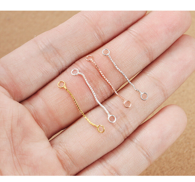 5cm/2″ S925 Sterling Silver Extension Chain for Necklace Extender Earrings Link