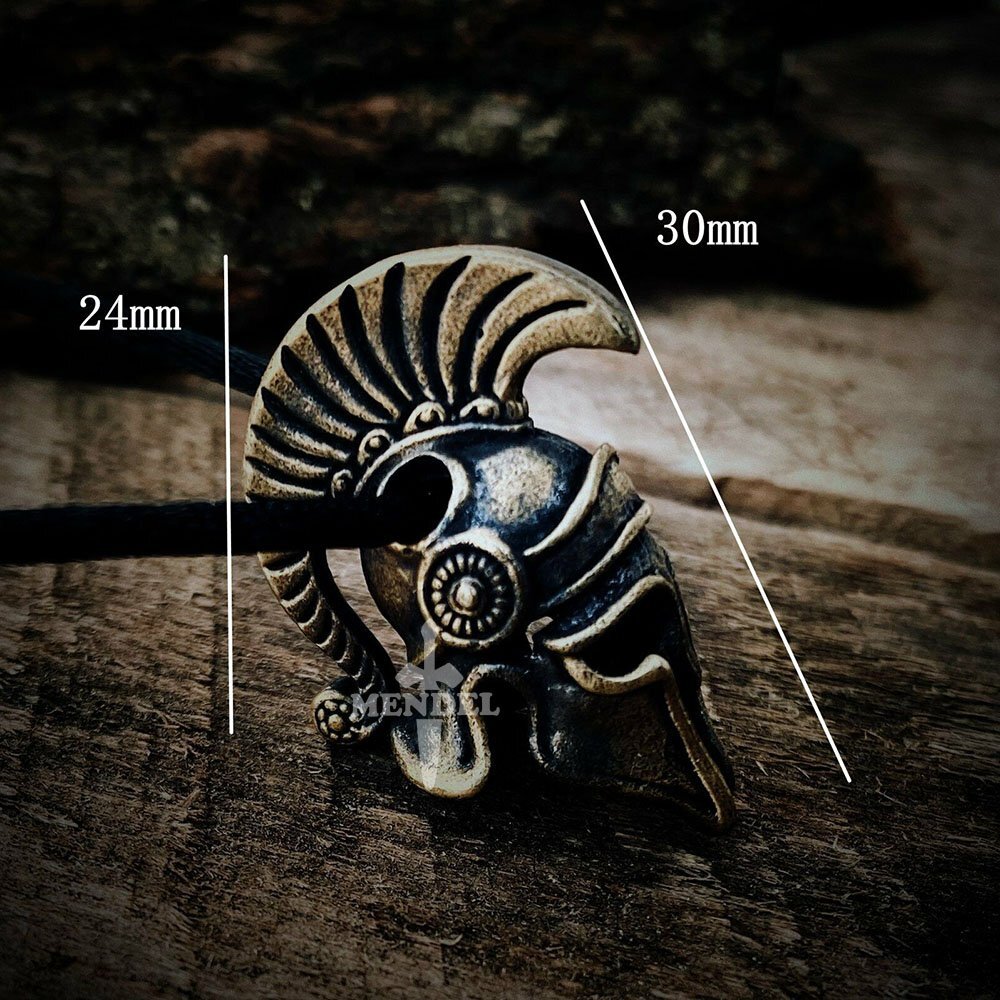 MENDEL Cool Mens Copper Ancient Roman Spartan Helmet Pendant Necklace For Men