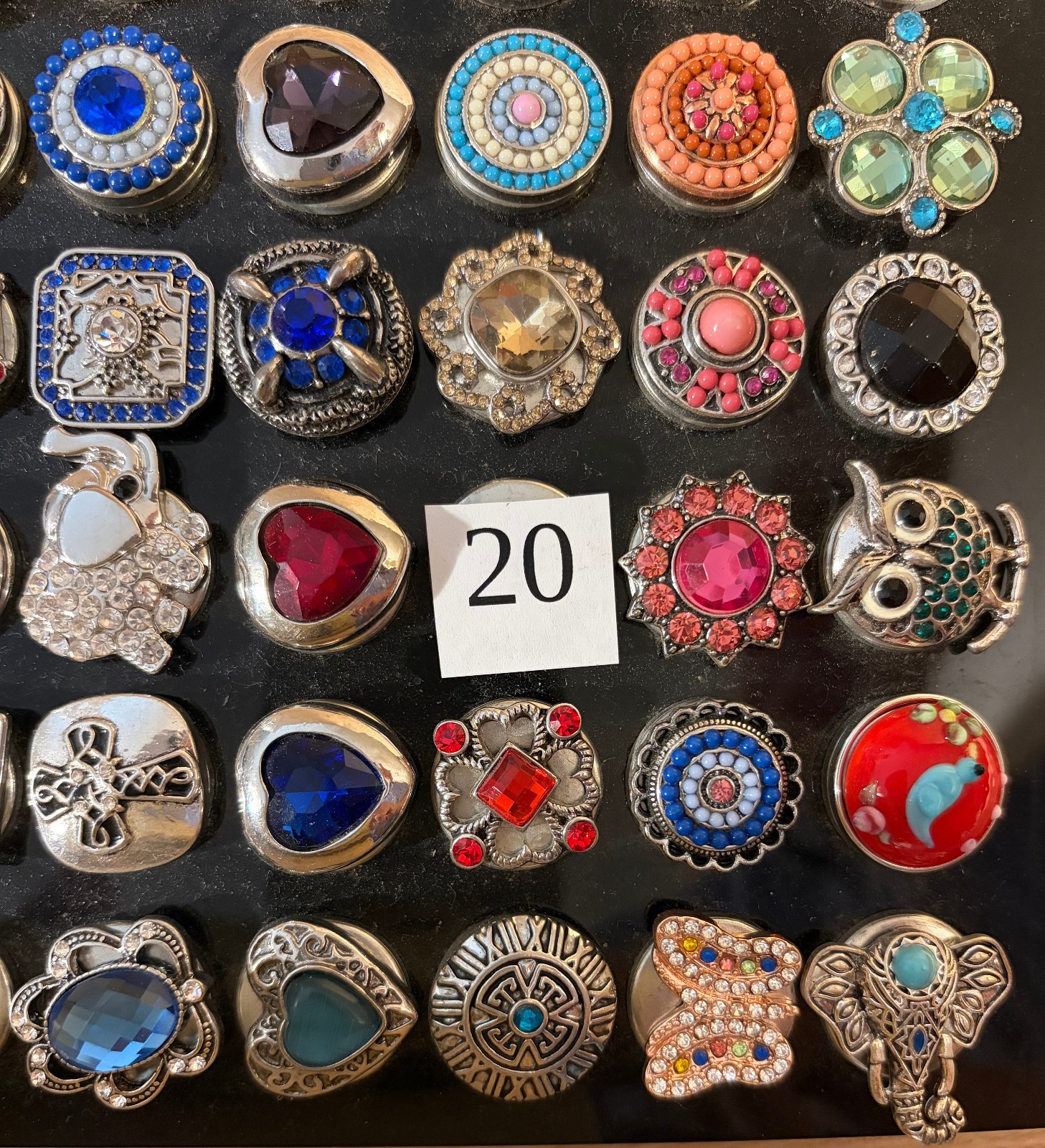 24 18-22mm chunk snap buttons charms jewelry lot