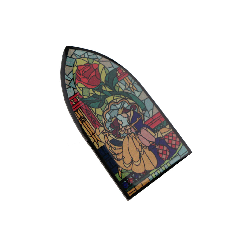 Beauty And The Beast Princess Belle And Beast Stained Glass Enamel Metal Pin