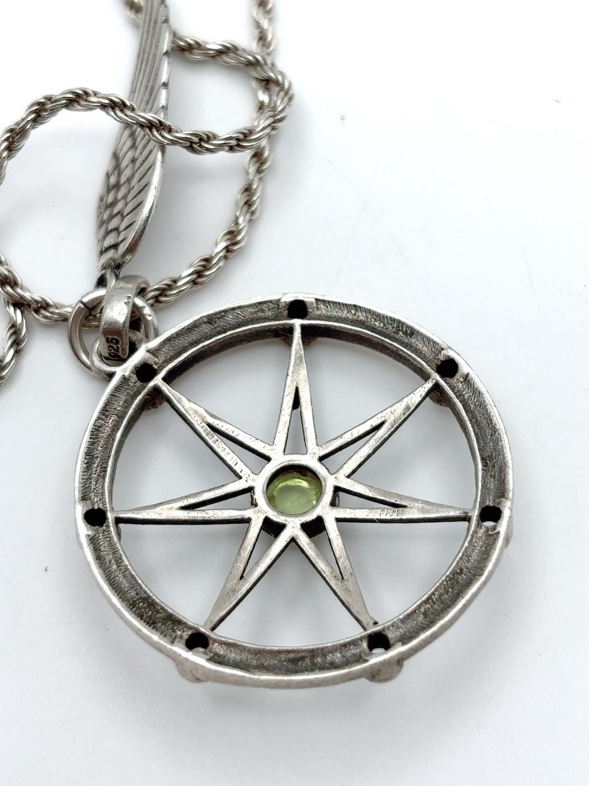 Sterling Silver Necklace Chain Circle Star Angel Wing Missing Stones 925