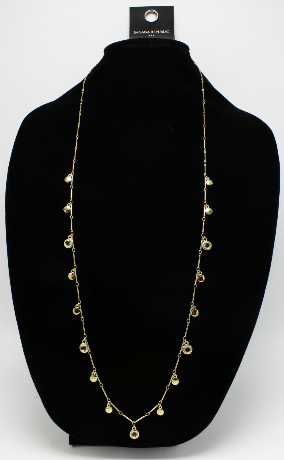 New Silver or Gold 36″ Station Necklace by Banana Republic NWT $30 Tags #N2083