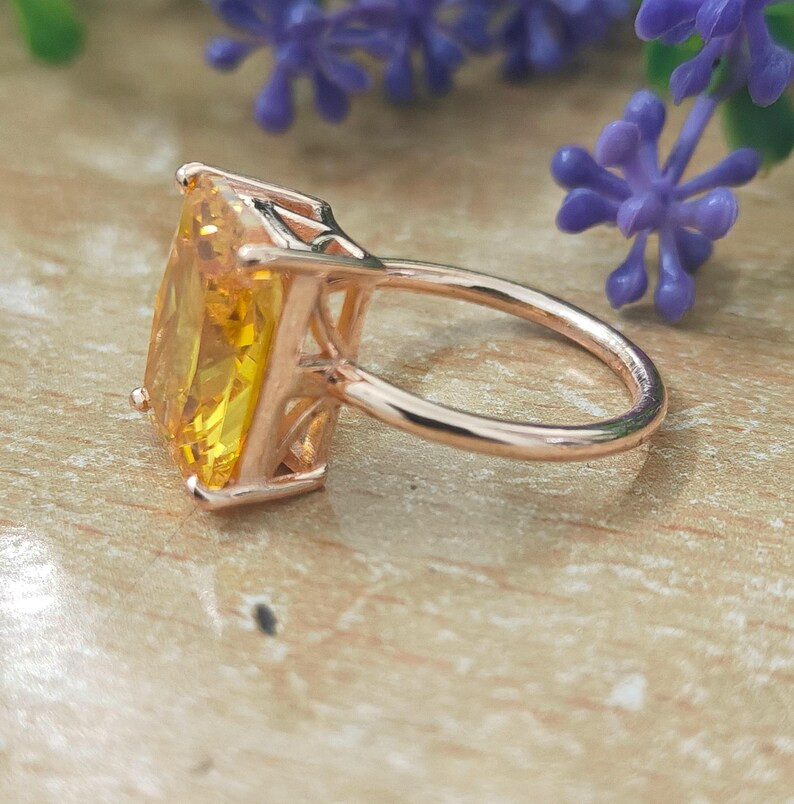 Citrine Ring, Brass Gold Alloy, Gemstone Ring, Birthday Gift Her, Women Ring
