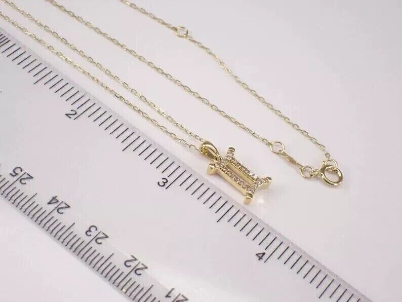 1.20 Ct Round Simulated Diamond Gemini Astrology Pendant 14k Yellow Gold Plated