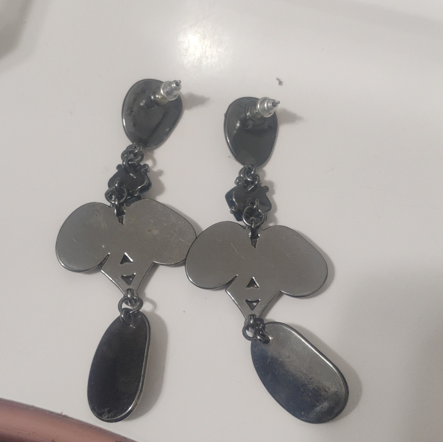 Multicolor Oval Crystal Pavé Rhinestone Dangle/Drop Earrings Butterfly Back