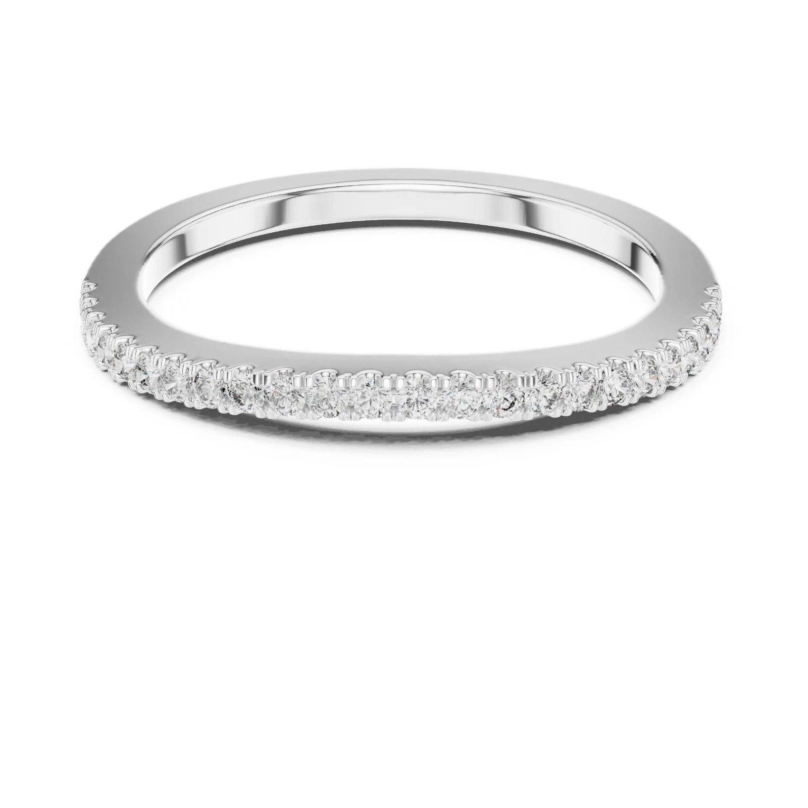 0.21 Ct Round Cut Lab Created Diamond Eternity Band Ring 14K White Gold