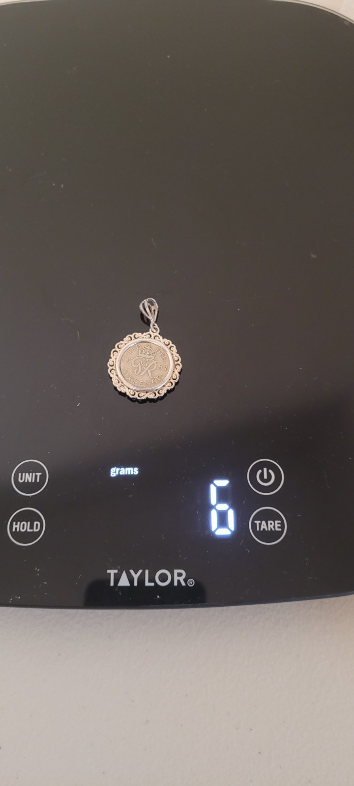 LUCKY SIXPENCE COIN 1951 Solid 925 SILVER PENDANT NECKLACE 75 Birthday George 6