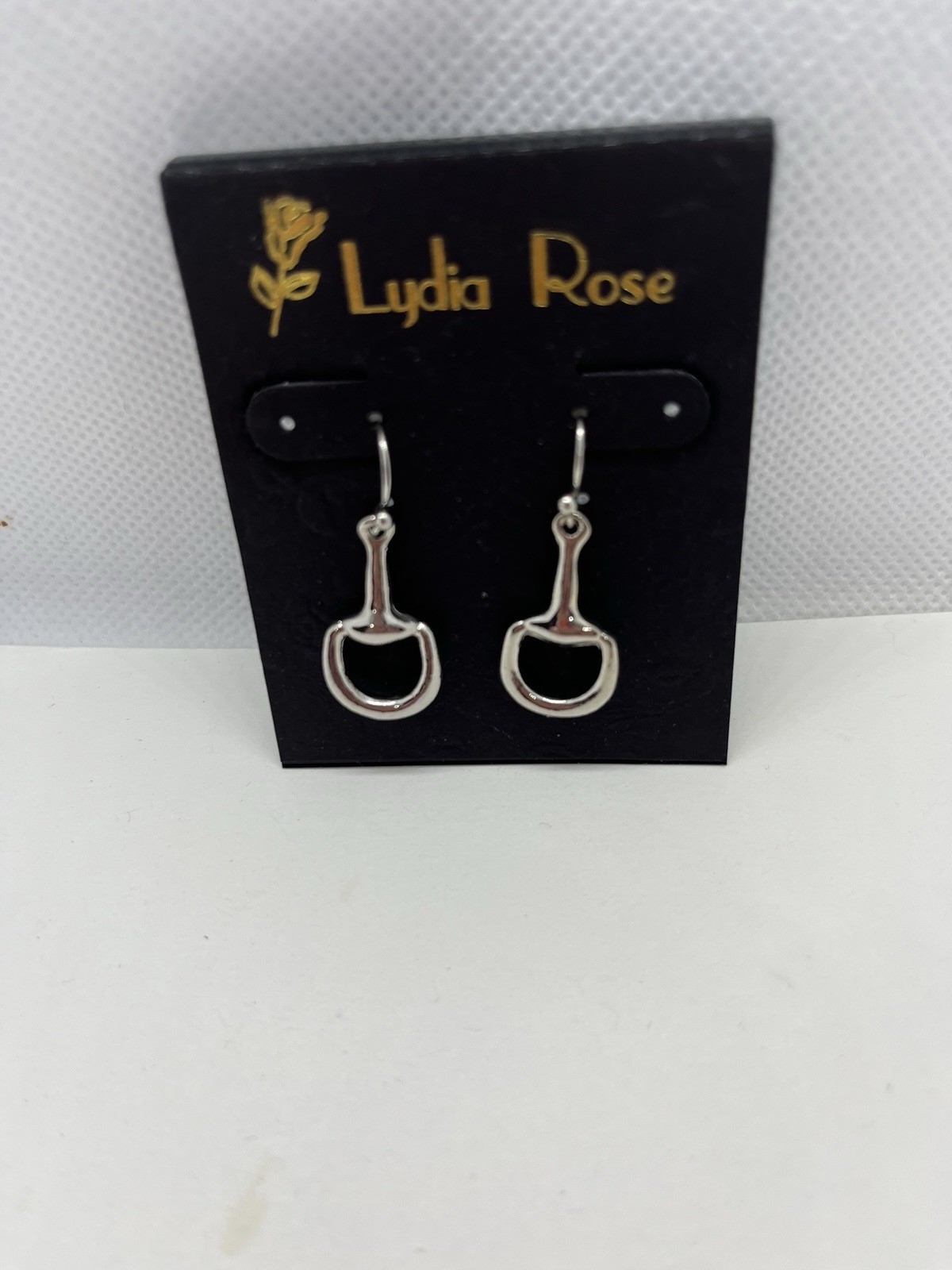 Lydia Rose Silver Tone Horse Stirrup Dangle/Drop Hook Earrings, No Stone