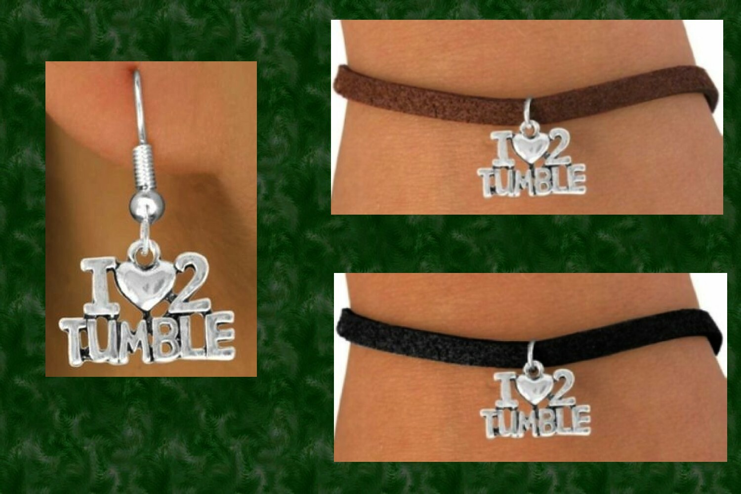 LOVE TO TUMBLE Gymnastic Sports Olympics Team Girl Dance Kid Vault Mom Jewelry