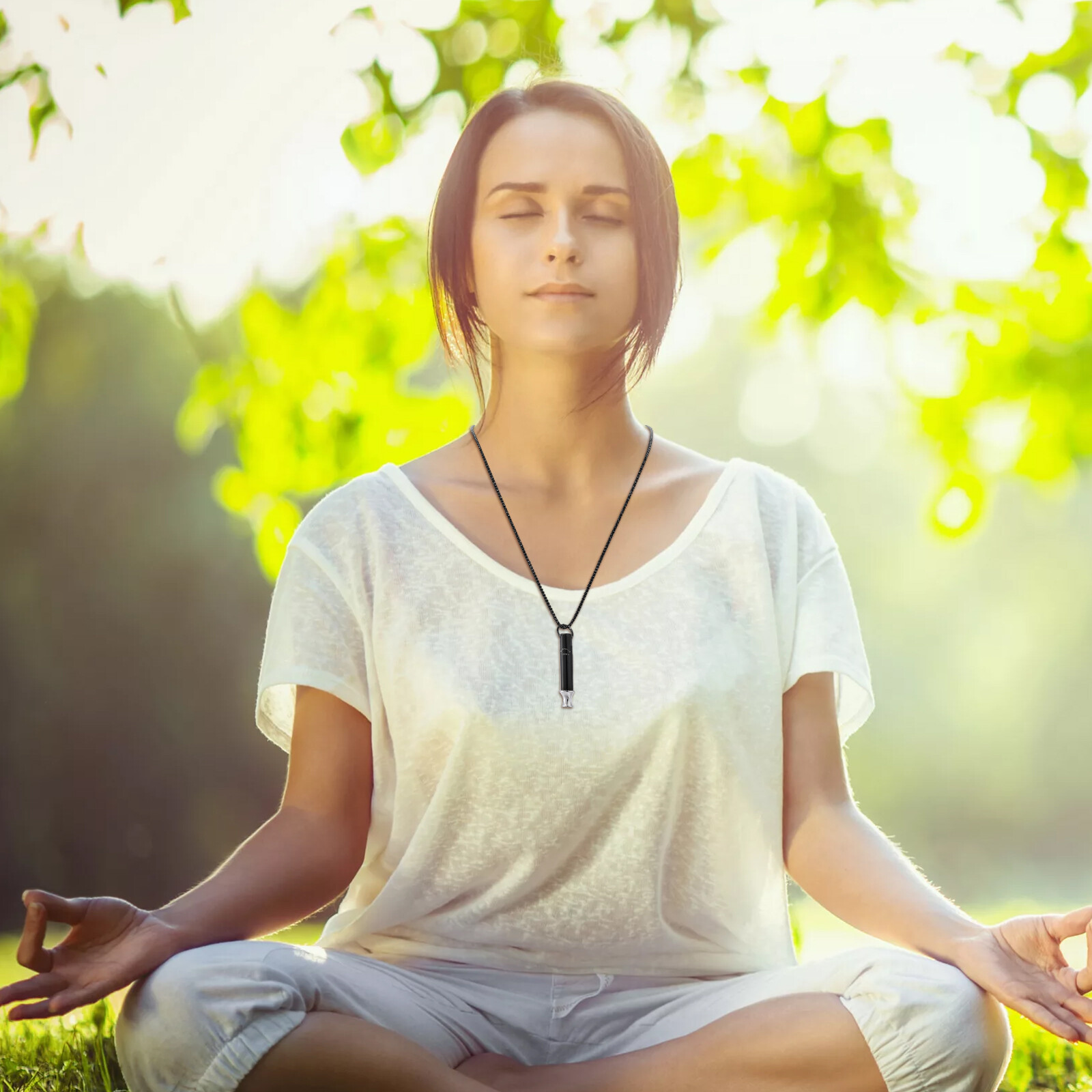 Love Tuner 528 Hz Quit Smoking Whistle Anxiety Relief Mindful Breathing Necklace