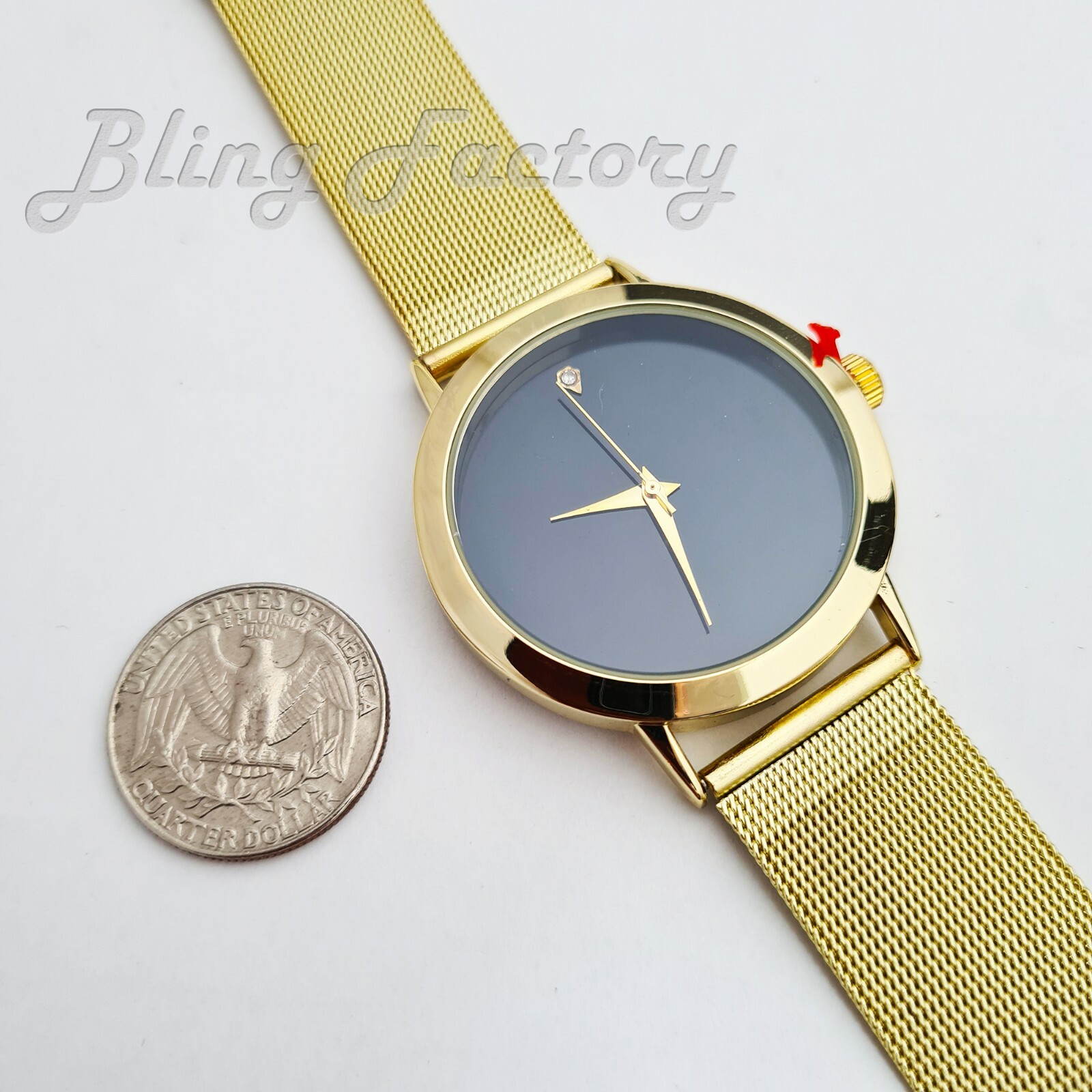 Unisex Luxury Style Luxury Fashion Bling Metal Mesh Band Wrist Dress Watch