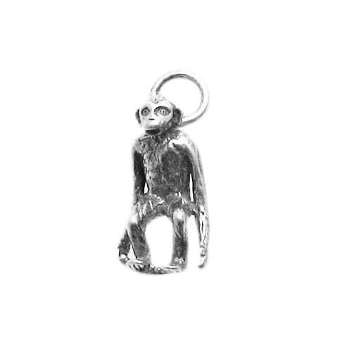 925 Sterling Silver 3D Monkey Charm