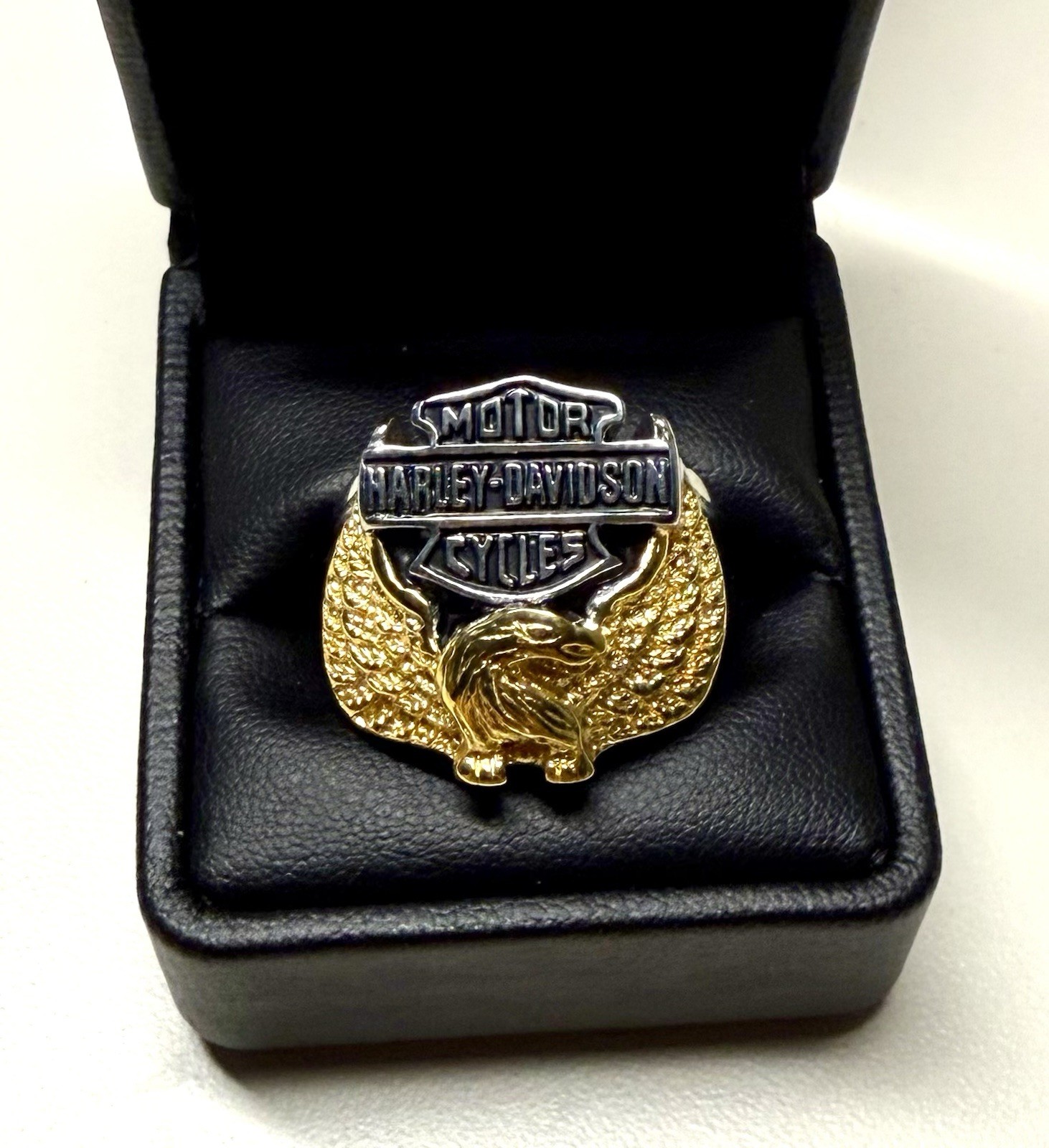 Harley-Davidson® Mens Wings of Freedom Ring Sz 11 Franklin Mint LED Black Matte