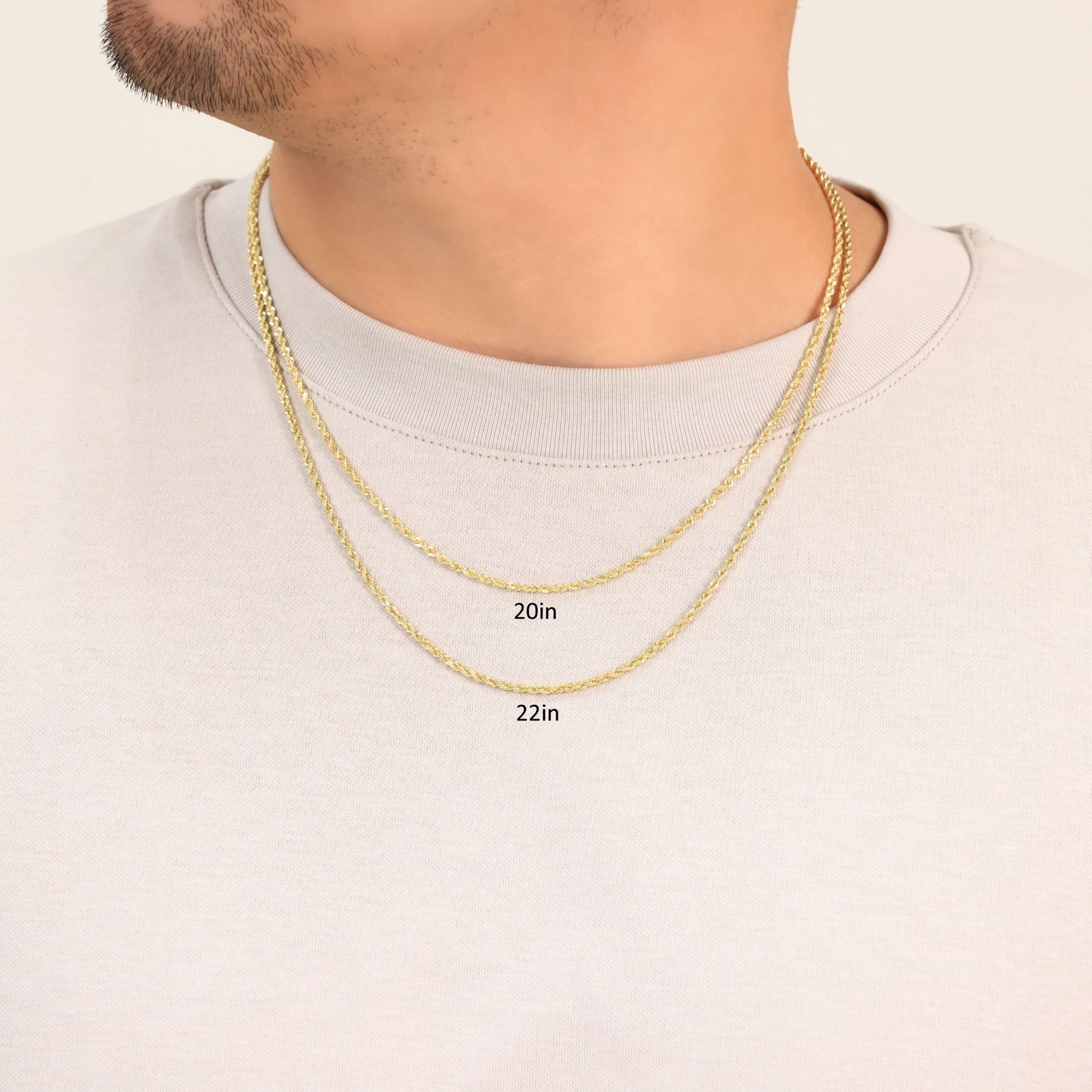 18k Yellow Gold Diamond Cut Rope Chain 2mm-5mm Necklace Mens Womens 16″- 28″
