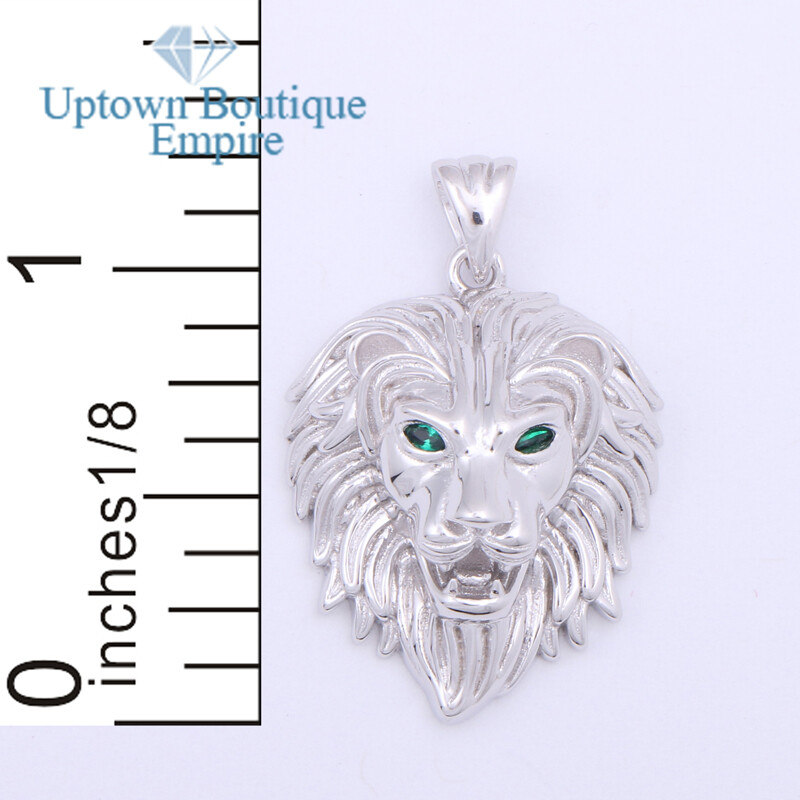 Lion King Blue Eye Leo Men’s 925 Sterling Silver Gold CZ Pendant Charm*ADF