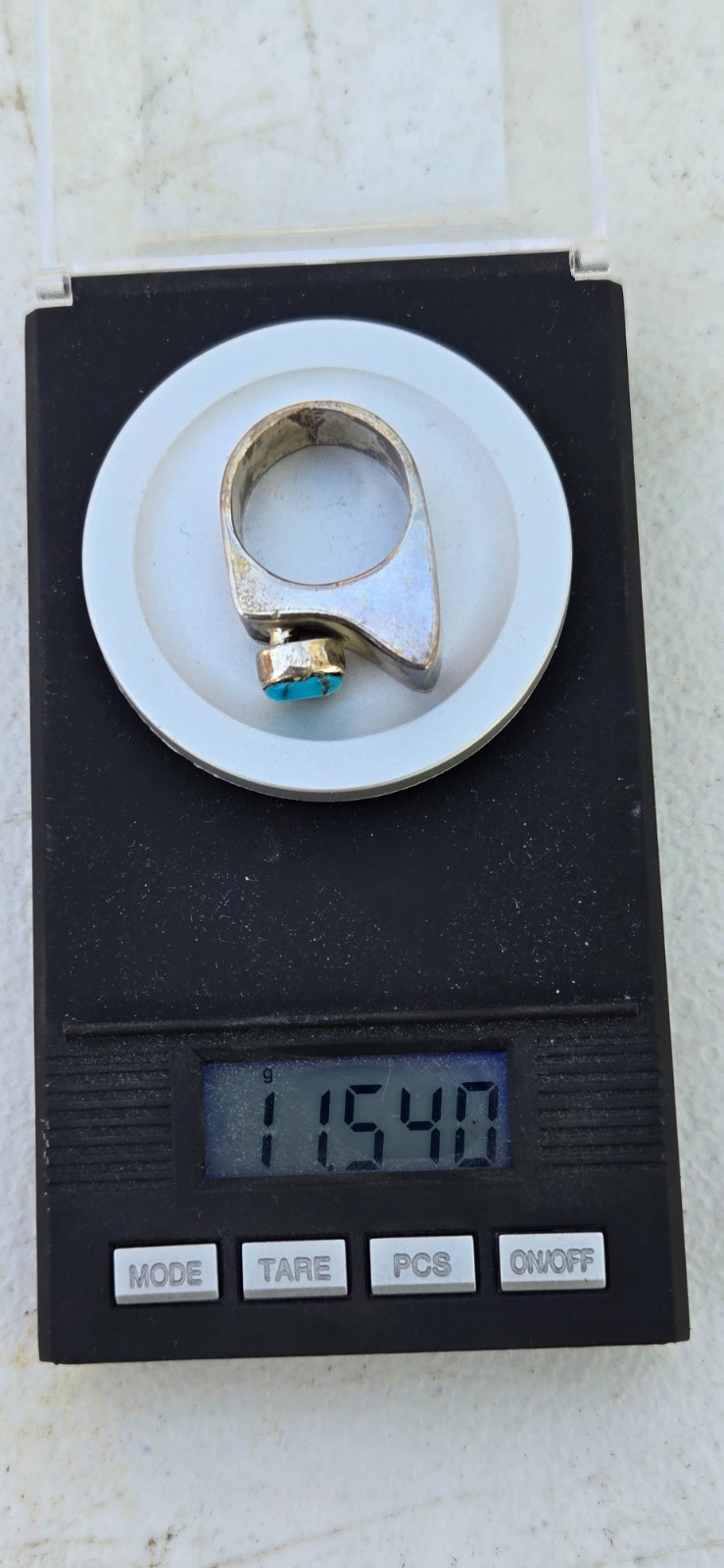 Old Pawn Southwest Native Style Sterling Silver 925 Turquoise Ring Size US 7