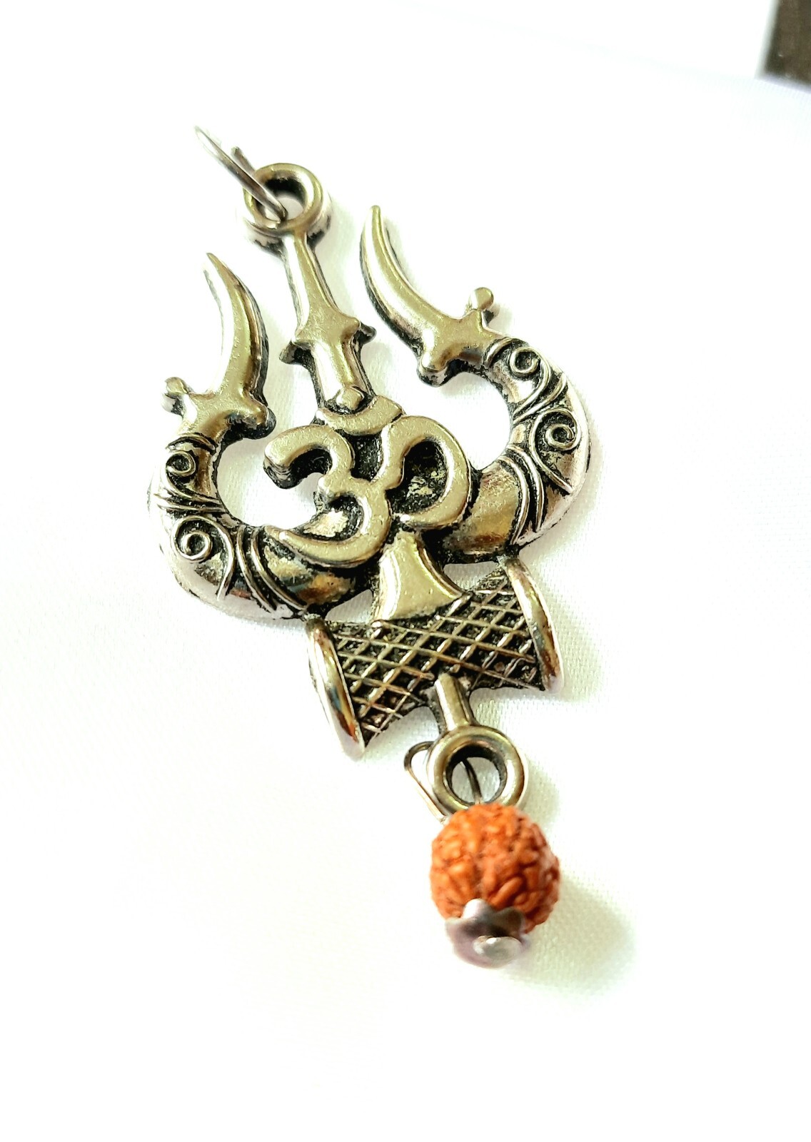 Mahakaal Rudraksha Pendant Lokit,Om Trishul Damru Shiva Pendant Spiritual Lokit