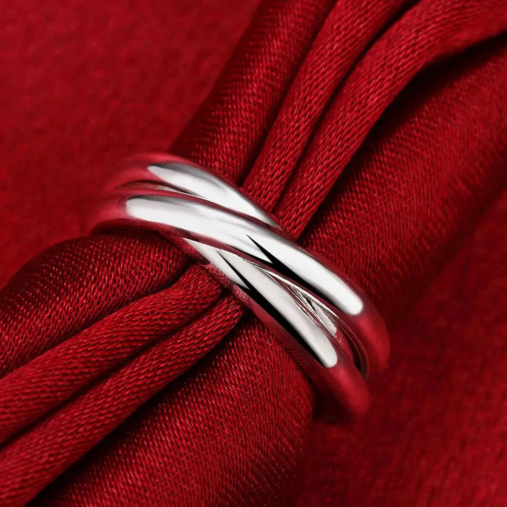 CHSHINE 925 Sterling Silver Three Round Woman Rings Fine Fashion Charm Jewelry