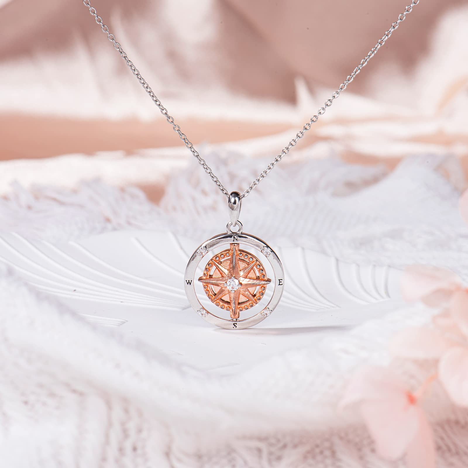 Graduation Gifts for Her 2025 Inspirational Spin Compass Pandant Necklace for…