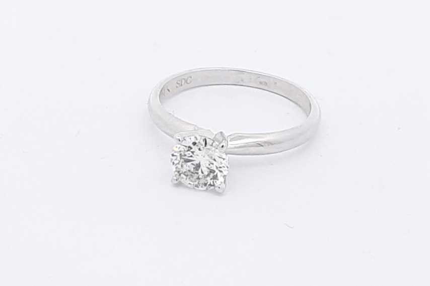 0.96ctw Diamond Ring In 14k White Gold 2.5 Grams Size 6.75 Eb0226lcxzsa