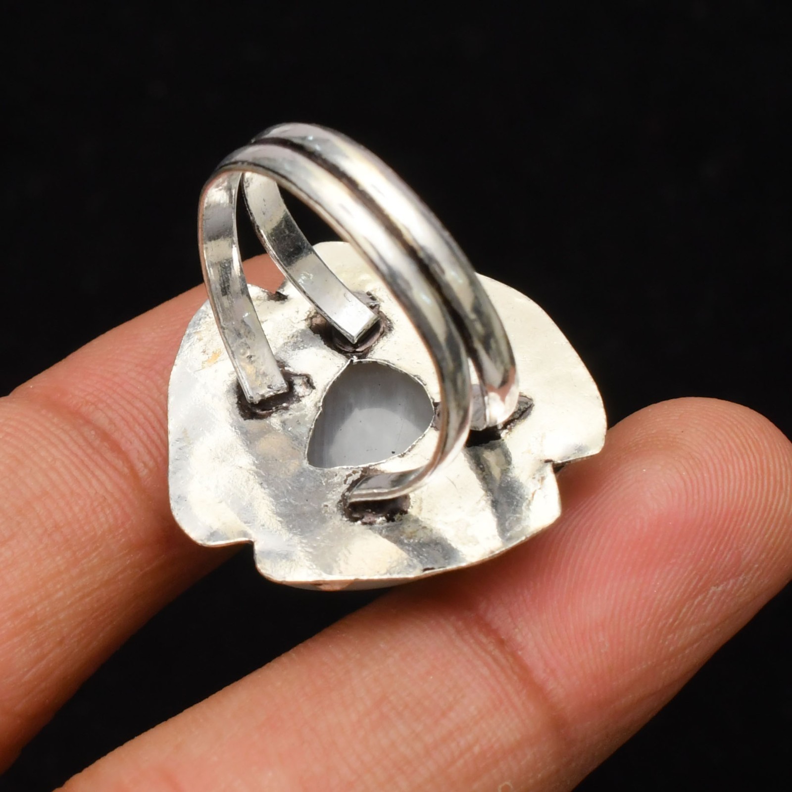 Rainbow Moonstone Gemstone Handmade 925 Sterling Silver Jewelry Ring Size 8