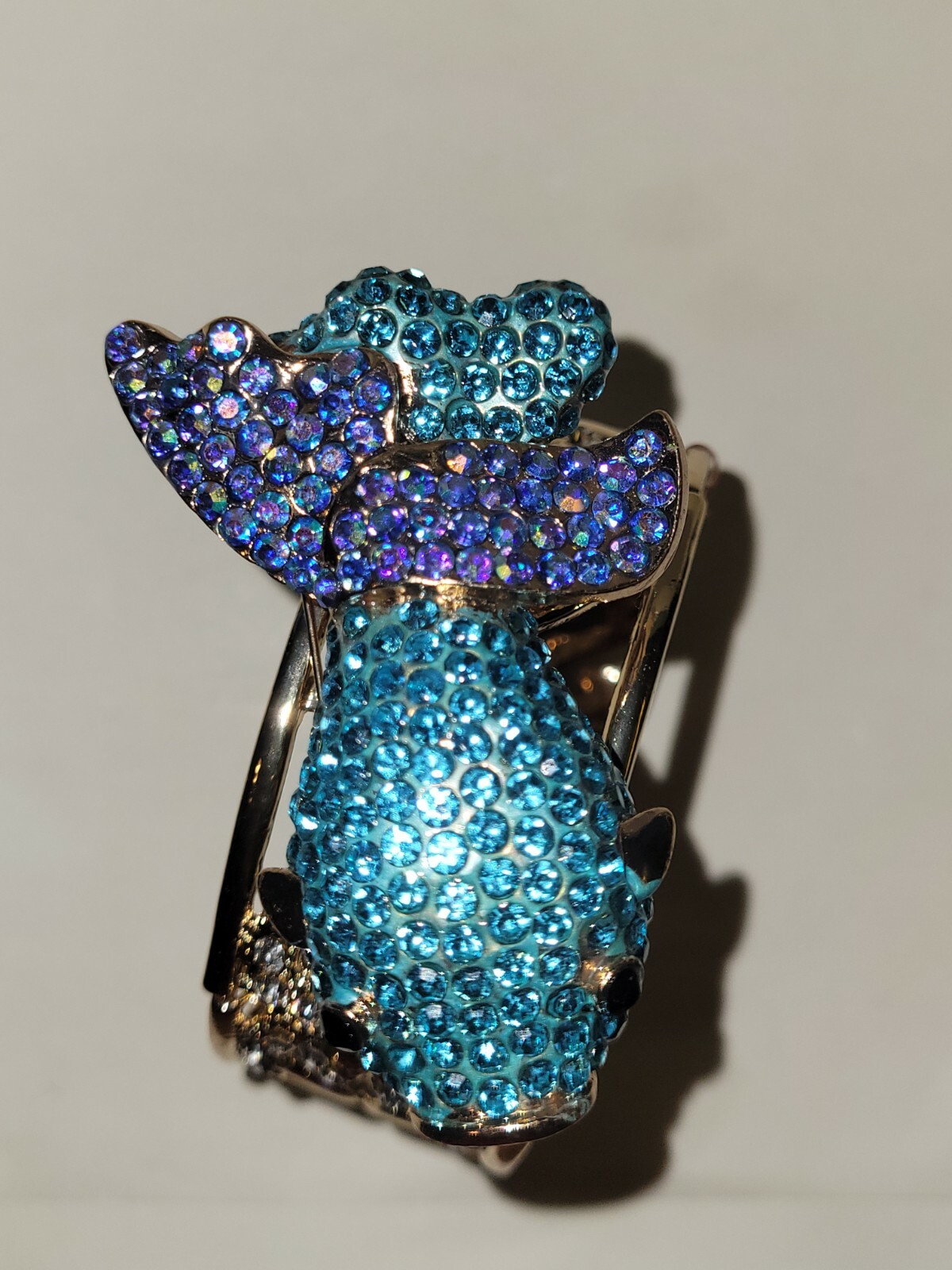 Fish Rhinestone Crystal Bracelet with detachable Fish Pin