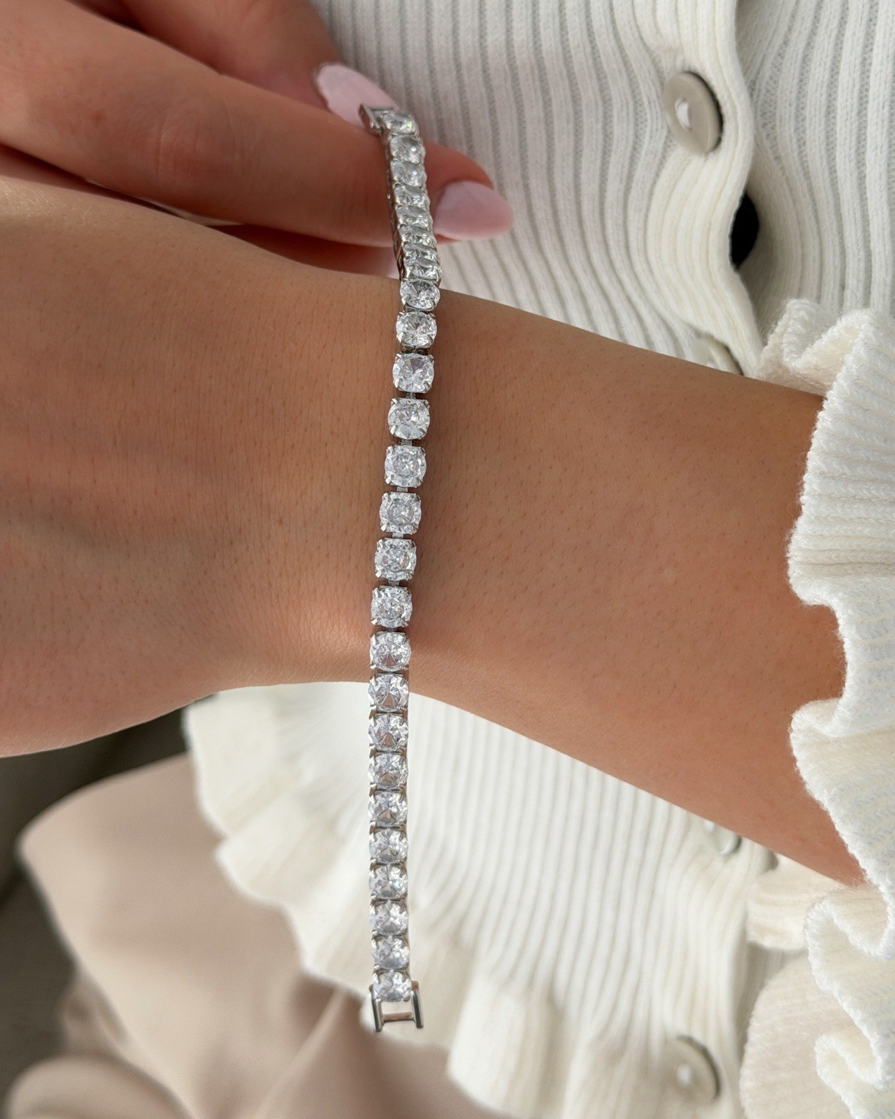 Bold Sparkle Link Tennis Bracelet, Gold-Plated Everyday Fashion Jewelry