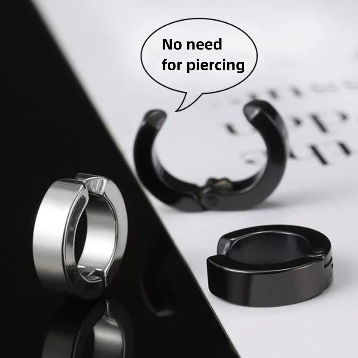 Stainless Steel Stud Earrings Magnetic Ear Plugs Non-Piercing Clip On Men Women