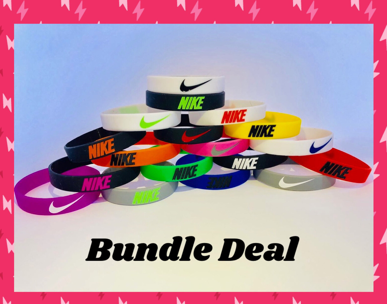 Nike Sport Baller Band Silicone Rubber Bracelet Wristband 35 pcs LOT MIX COLORS
