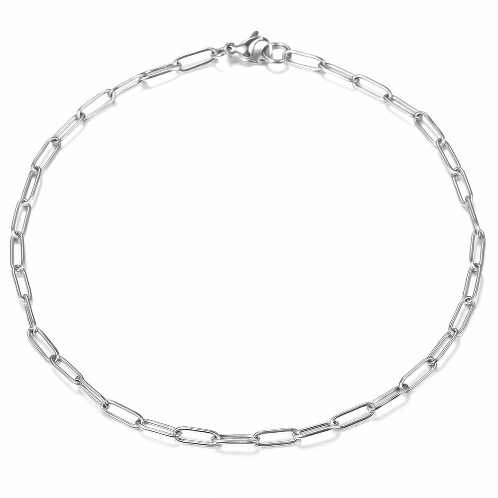 4mm Gold Plated Stainless Steel Paperclip Cable Chain Necklace Choker 16/18/20″