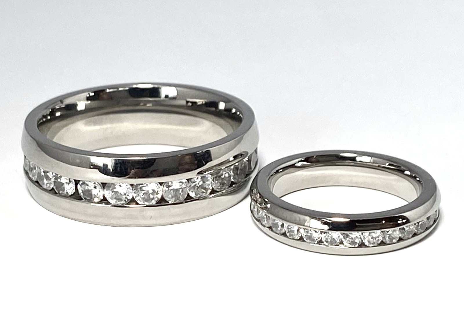 Stainless Steel Eternity Ring Clear Gem Size 5,6,7,8,9,10,11,12,13 (f68)