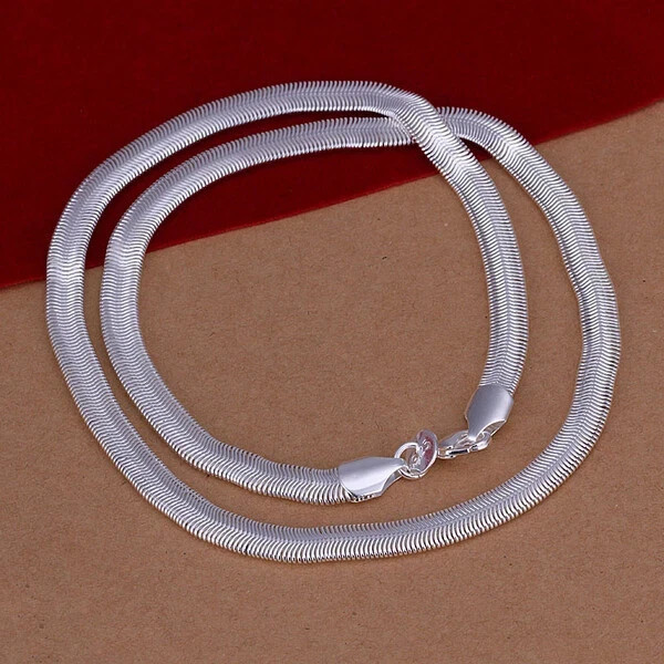 6MM 925 sterling solid silver snake chain Men Women necklace 16 – 26 inch