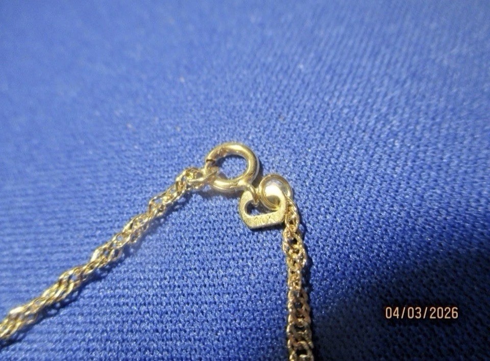 10k Solid Gold Rope Chain Bracelet 7 in Metal Spring Ring Clasp, No Stone