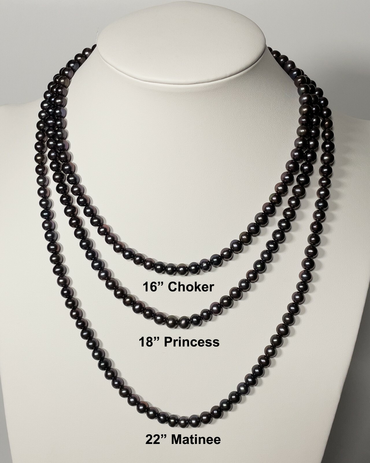 AAAA 16-22 Inch Japanese Akoya Pearl Necklace 7.5mm Black Akoya Pearl Necklace