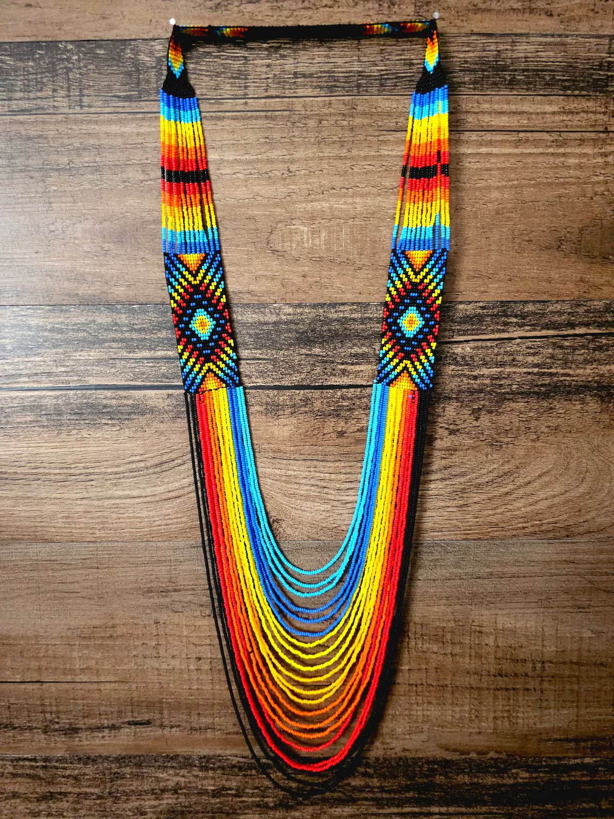 Handmade Necklace Seed Bead Boho American Style Nativ Beaded Multi Strand Gifts