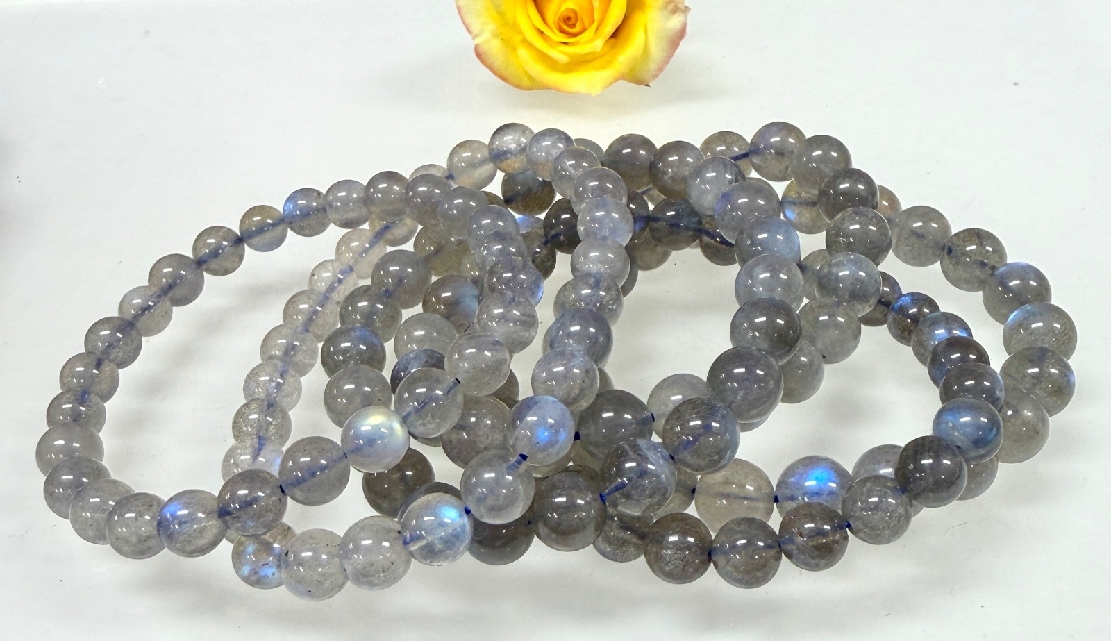Wholesale 6 Pcs Natural Labradorite Bracelet 8mm 7.5” Healing Crystal Natural