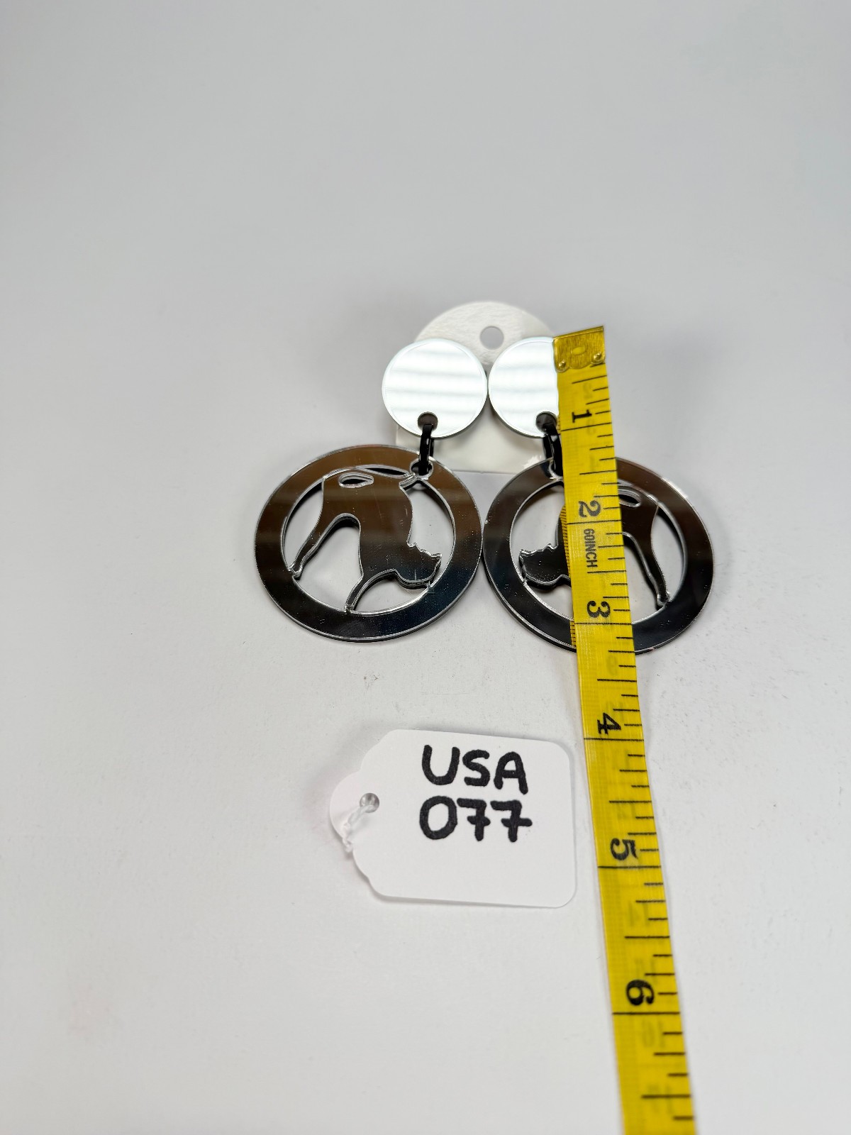 Marion Godart Reflective Chat Miroir” Mirror Effect Hoop Resin Clip On Earrings