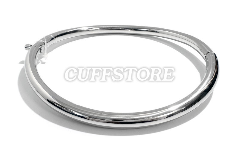 12.5″ Curved Stainless Steel Collar Necklace with Front Locking Padlock