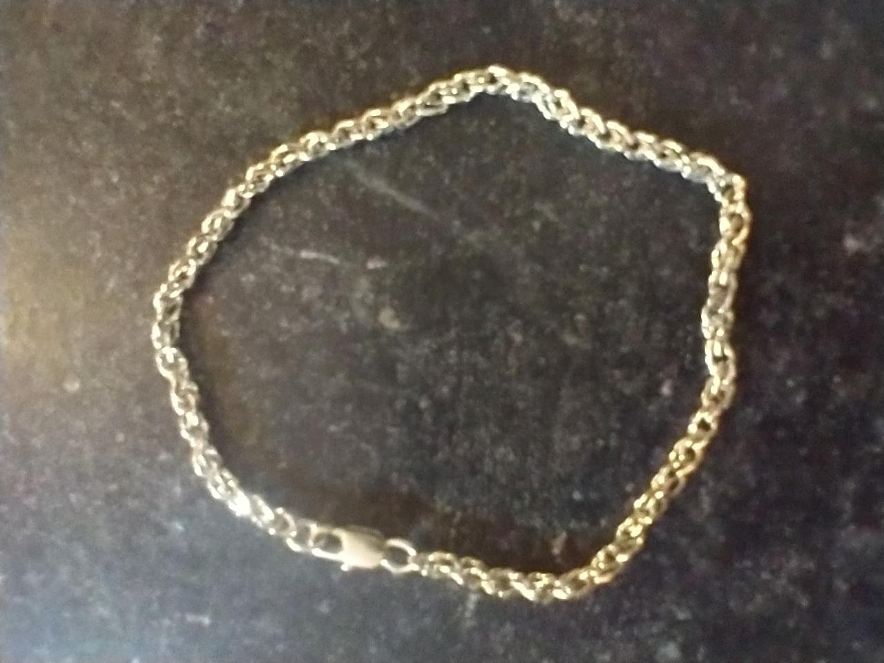 7.5″METAL DOUBLE CURB LINK TENNIS BRACELET~SILVERTONE~ROUGH TEXTURE
