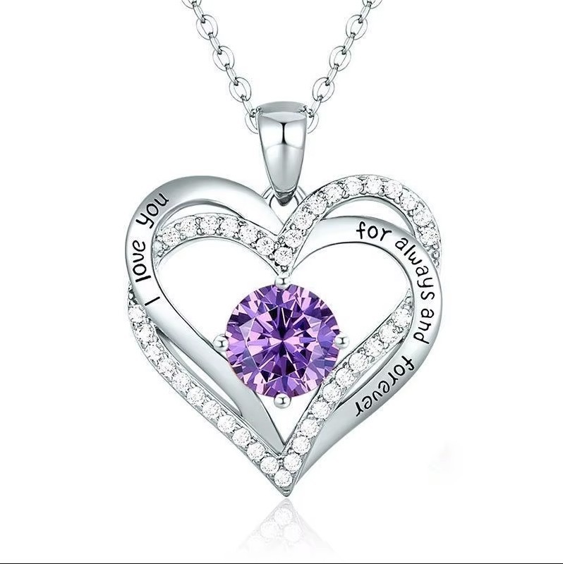 Love Heart Necklace Anniversary Valentine Christmas Birthday Gift for Her Girl