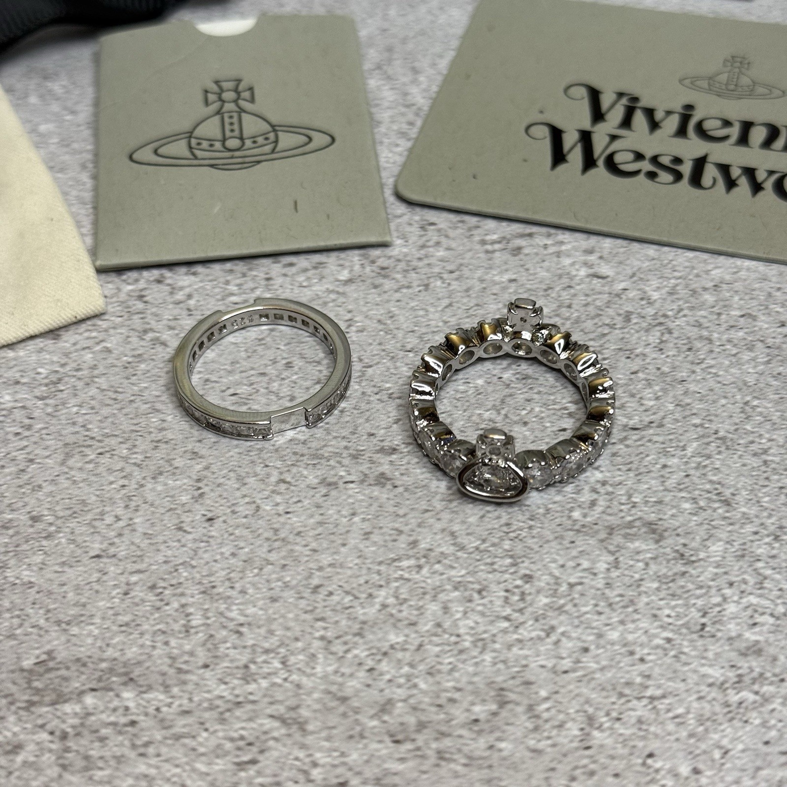Used Vivienne Westwood Combination Ring Silver WITH PACKAGING