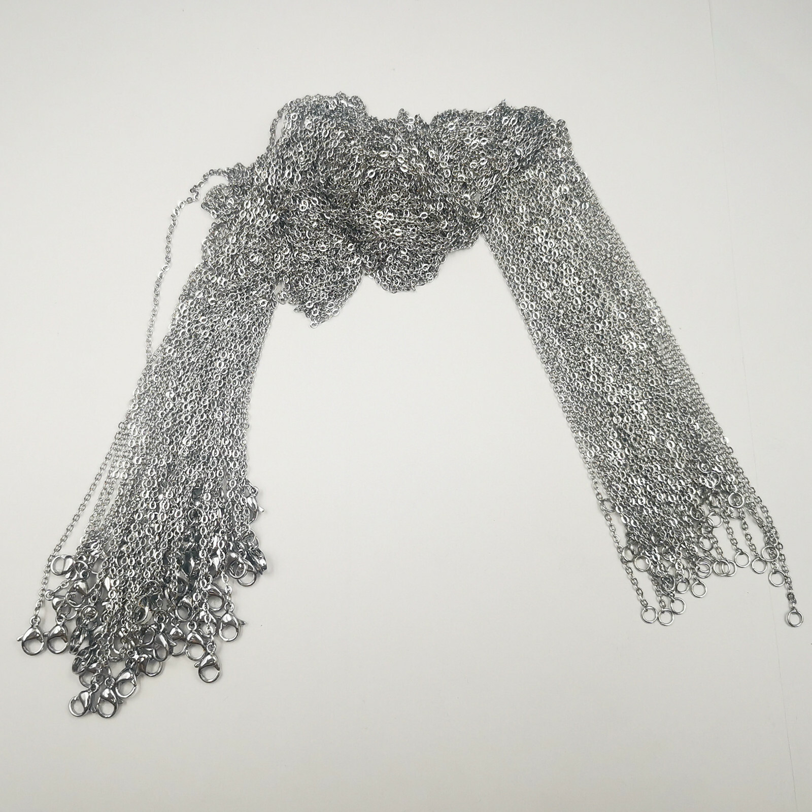 12pcs/lot Stainless Steel Rolo Oval Chain Necklace 1.5mm 16-30in Optional color