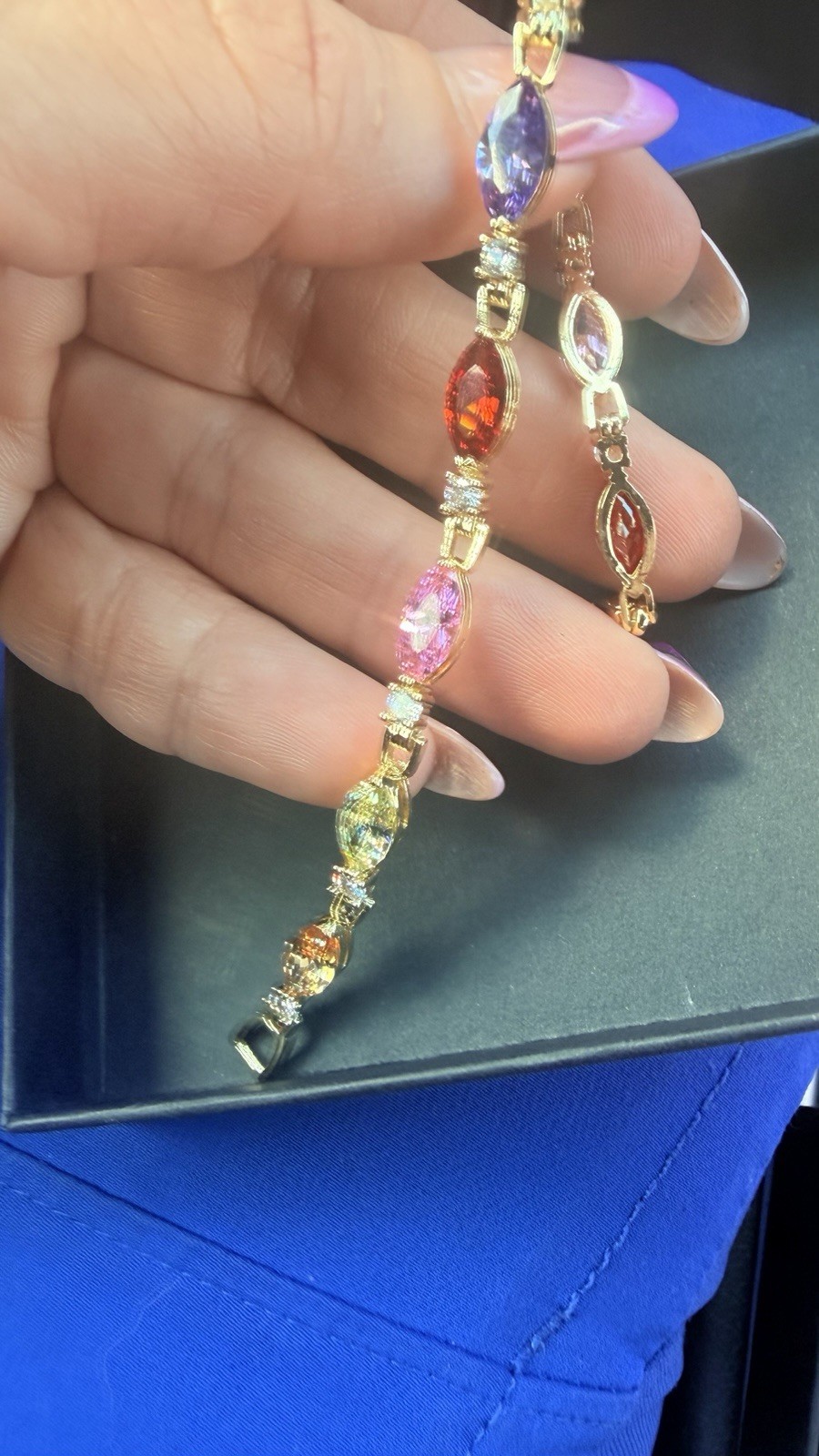 Gold Filled Multicolor AAA CZ Tennis Bracelet