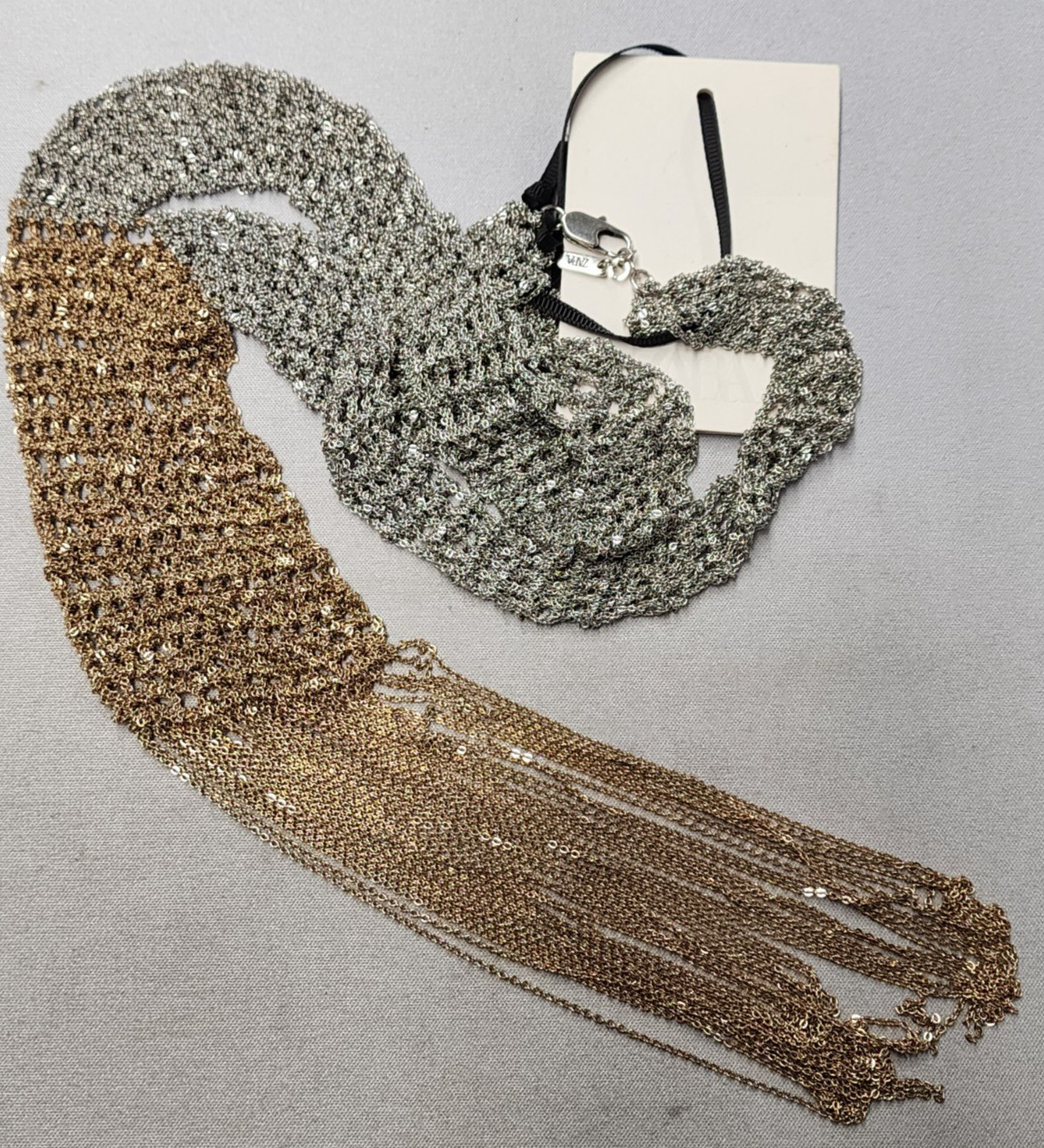 Zara Mesh Tassel Y Drop Necklace 30″