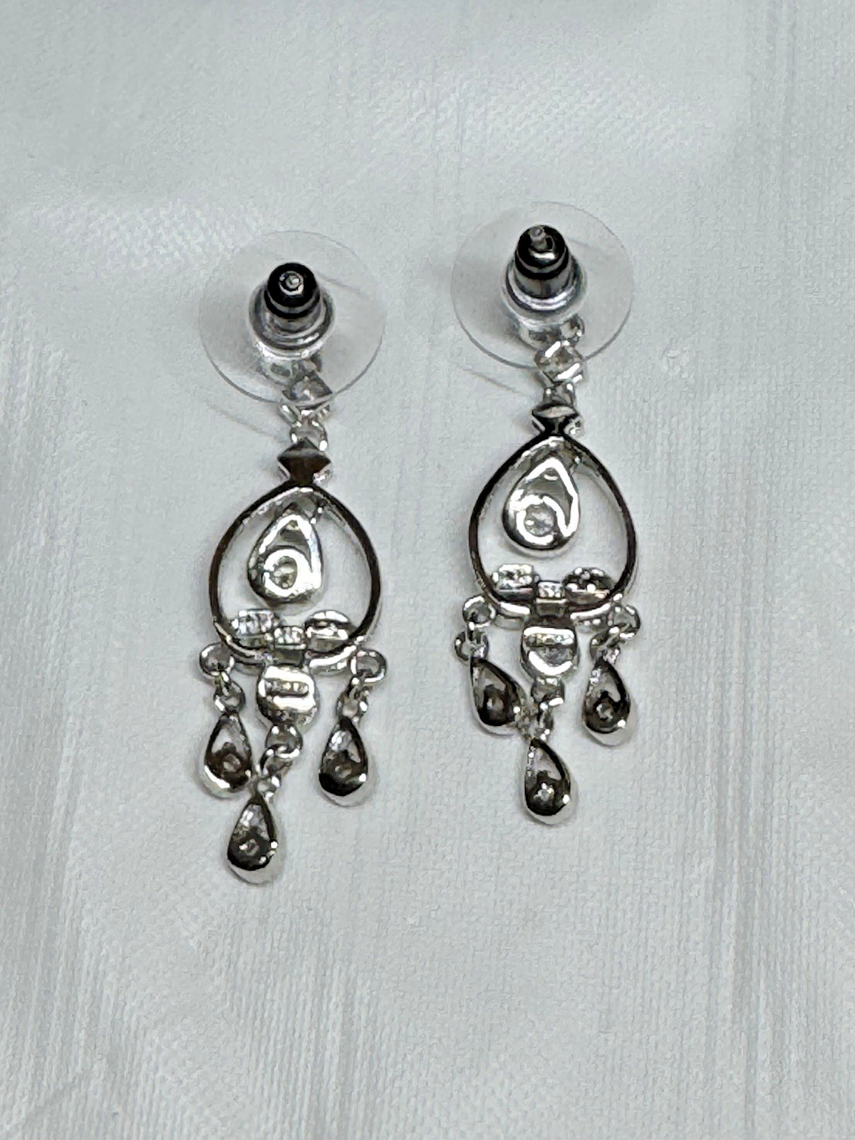ATI 925 Sterling Silver CZ Chandelier Earrings Athra Trading Jewelry