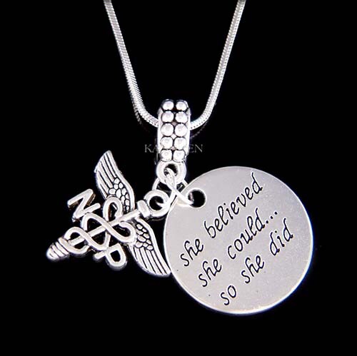 ~NP Nursing School Graduation Gift~ Nurse Practitioner White Coat Charm Necklace