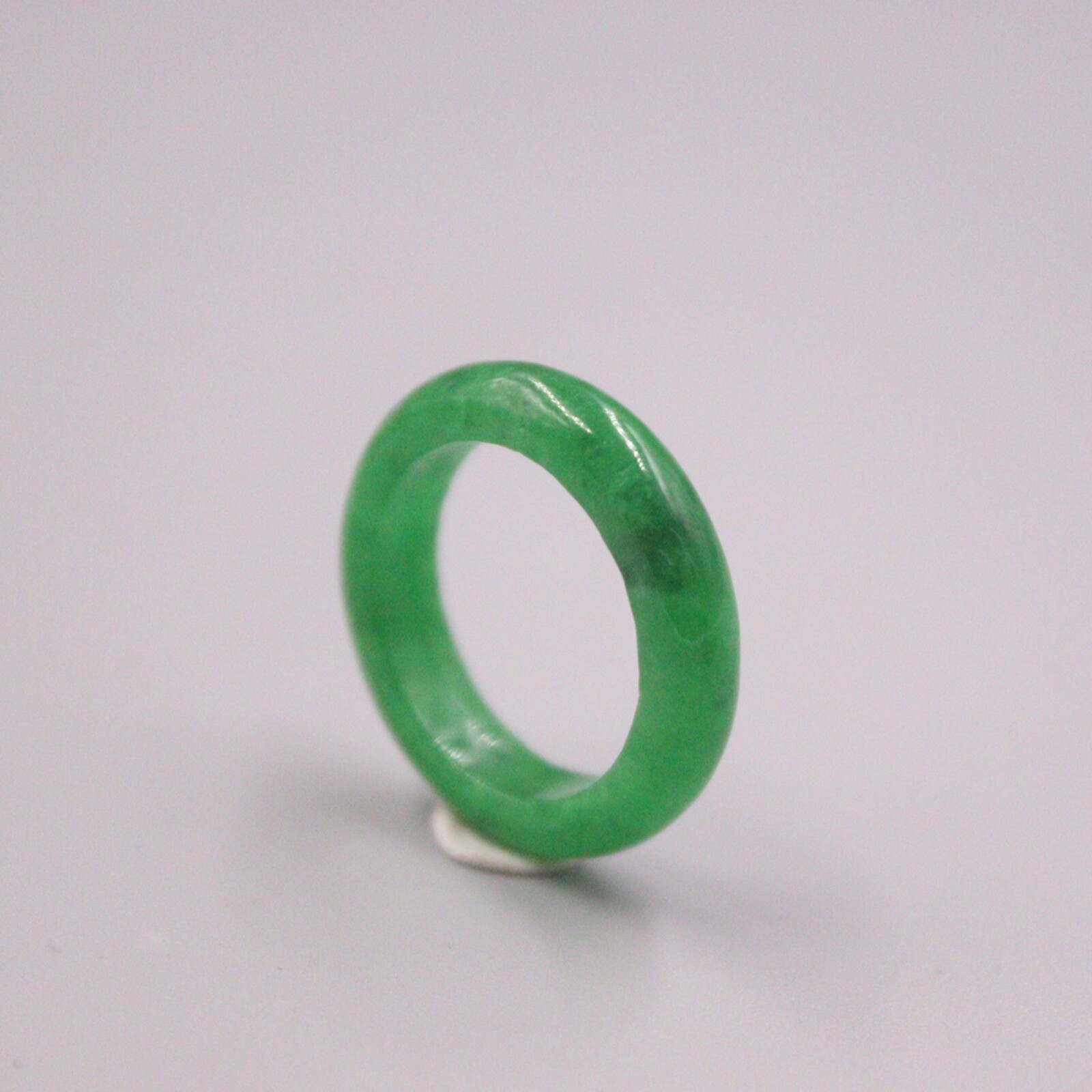 Women’s Chinese Green Jadeite Jade Ring Band Real Genuine Heating Jade Size 9